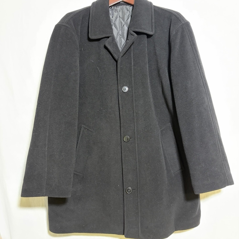 Lauren Ralph Lauren Cashmere Wool Blend Pea Coat Black L-XL VTG Mid length